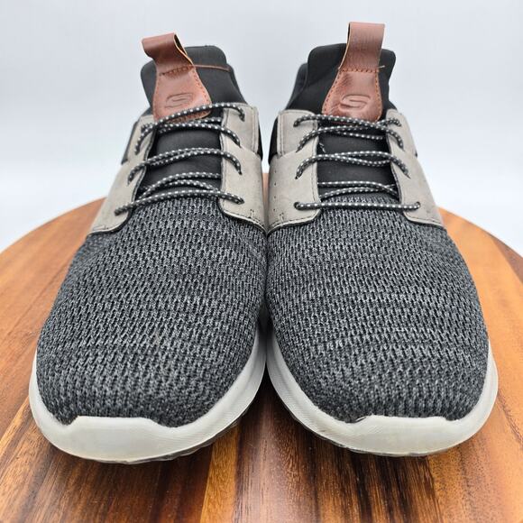 Skechers Shoes Men's 12 Black Gray Delson Camden Athletic Slip On Sneakers - Picture 2 of 7